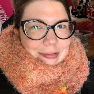 Crochet loop infinity hooded scarf cowl neck warmer